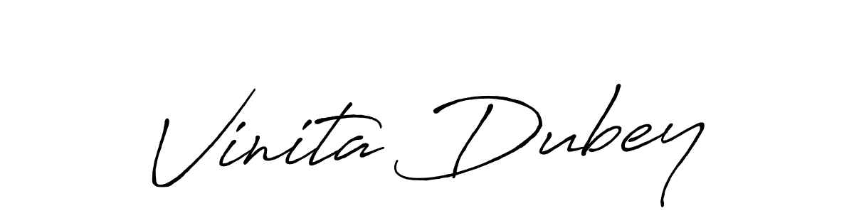 Use a signature maker to create a handwritten signature online. With this signature software, you can design (Antro_Vectra_Bolder) your own signature for name Vinita Dubey. Vinita Dubey signature style 7 images and pictures png