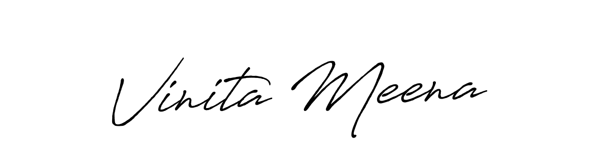 Also You can easily find your signature by using the search form. We will create Vinita Meena name handwritten signature images for you free of cost using Antro_Vectra_Bolder sign style. Vinita Meena signature style 7 images and pictures png