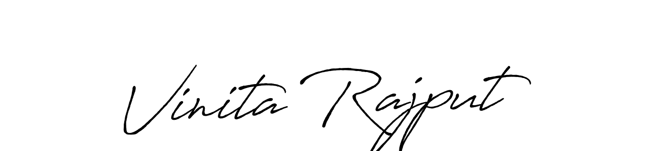 Make a beautiful signature design for name Vinita Rajput. With this signature (Antro_Vectra_Bolder) style, you can create a handwritten signature for free. Vinita Rajput signature style 7 images and pictures png