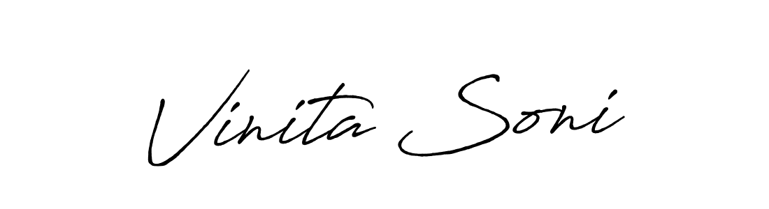 Design your own signature with our free online signature maker. With this signature software, you can create a handwritten (Antro_Vectra_Bolder) signature for name Vinita Soni. Vinita Soni signature style 7 images and pictures png