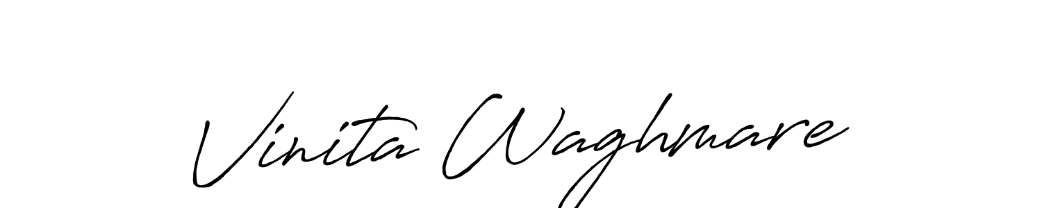 How to make Vinita Waghmare name signature. Use Antro_Vectra_Bolder style for creating short signs online. This is the latest handwritten sign. Vinita Waghmare signature style 7 images and pictures png