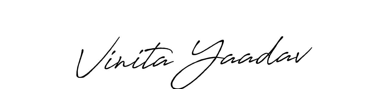 How to make Vinita Yaadav signature? Antro_Vectra_Bolder is a professional autograph style. Create handwritten signature for Vinita Yaadav name. Vinita Yaadav signature style 7 images and pictures png