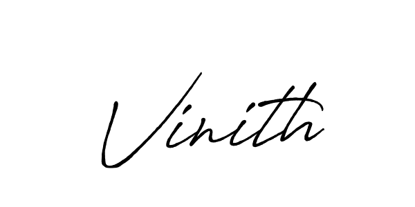 Make a beautiful signature design for name Vinith. With this signature (Antro_Vectra_Bolder) style, you can create a handwritten signature for free. Vinith signature style 7 images and pictures png
