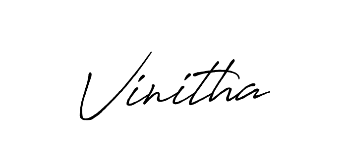 How to make Vinitha signature? Antro_Vectra_Bolder is a professional autograph style. Create handwritten signature for Vinitha name. Vinitha signature style 7 images and pictures png