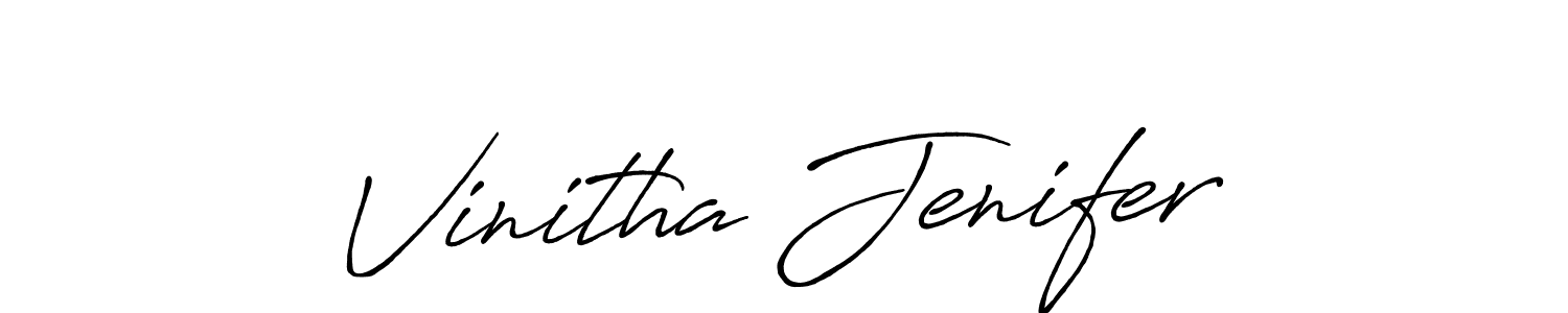 Make a beautiful signature design for name Vinitha Jenifer. With this signature (Antro_Vectra_Bolder) style, you can create a handwritten signature for free. Vinitha Jenifer signature style 7 images and pictures png