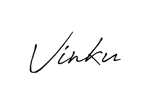 Vinku stylish signature style. Best Handwritten Sign (Antro_Vectra_Bolder) for my name. Handwritten Signature Collection Ideas for my name Vinku. Vinku signature style 7 images and pictures png