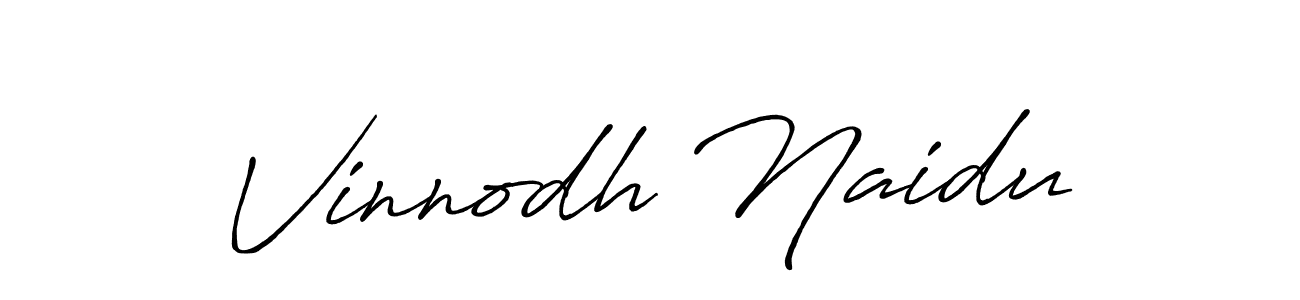 Make a beautiful signature design for name Vinnodh Naidu. With this signature (Antro_Vectra_Bolder) style, you can create a handwritten signature for free. Vinnodh Naidu signature style 7 images and pictures png