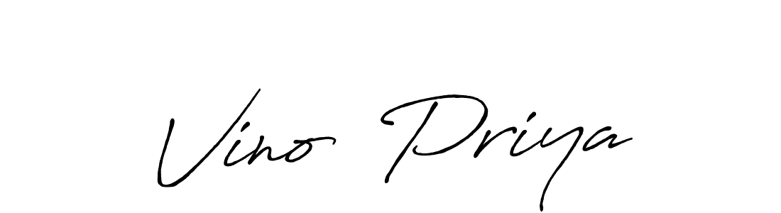 Design your own signature with our free online signature maker. With this signature software, you can create a handwritten (Antro_Vectra_Bolder) signature for name Vino  Priya. Vino  Priya signature style 7 images and pictures png