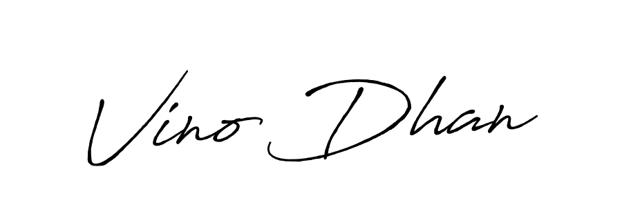 Create a beautiful signature design for name Vino Dhan. With this signature (Antro_Vectra_Bolder) fonts, you can make a handwritten signature for free. Vino Dhan signature style 7 images and pictures png