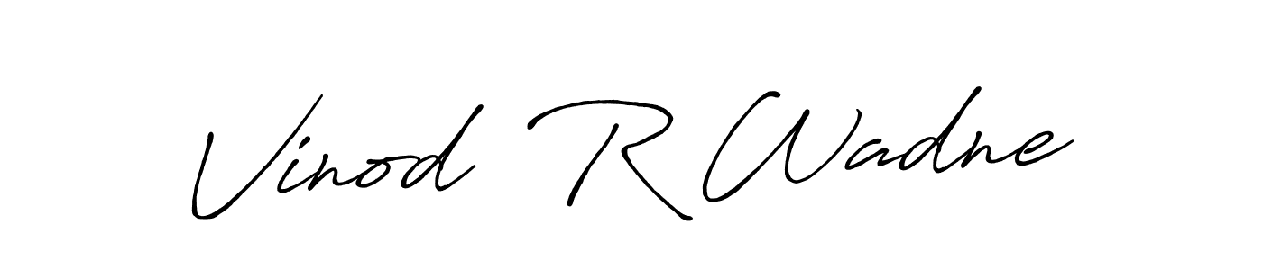 Use a signature maker to create a handwritten signature online. With this signature software, you can design (Antro_Vectra_Bolder) your own signature for name Vinod  R Wadne. Vinod  R Wadne signature style 7 images and pictures png