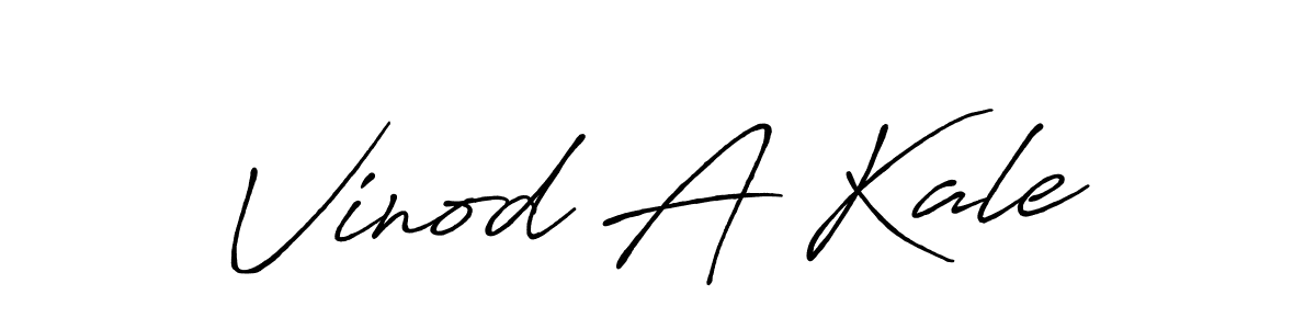 Make a beautiful signature design for name Vinod A Kale. With this signature (Antro_Vectra_Bolder) style, you can create a handwritten signature for free. Vinod A Kale signature style 7 images and pictures png