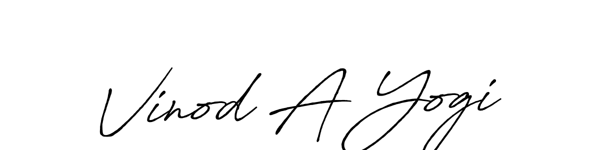 Create a beautiful signature design for name Vinod A Yogi. With this signature (Antro_Vectra_Bolder) fonts, you can make a handwritten signature for free. Vinod A Yogi signature style 7 images and pictures png