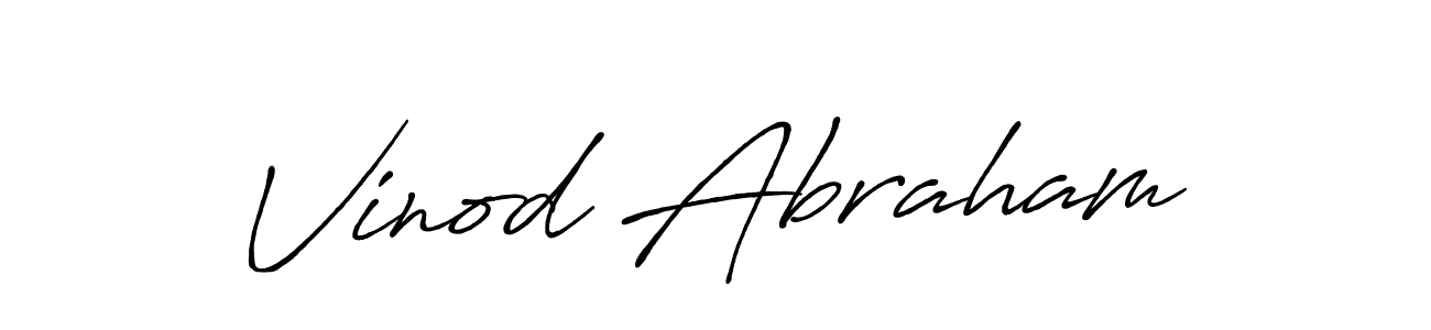 Create a beautiful signature design for name Vinod Abraham. With this signature (Antro_Vectra_Bolder) fonts, you can make a handwritten signature for free. Vinod Abraham signature style 7 images and pictures png