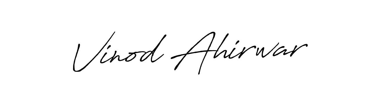 Make a beautiful signature design for name Vinod Ahirwar. With this signature (Antro_Vectra_Bolder) style, you can create a handwritten signature for free. Vinod Ahirwar signature style 7 images and pictures png