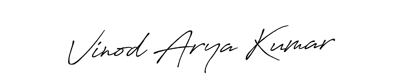 Use a signature maker to create a handwritten signature online. With this signature software, you can design (Antro_Vectra_Bolder) your own signature for name Vinod Arya Kumar. Vinod Arya Kumar signature style 7 images and pictures png