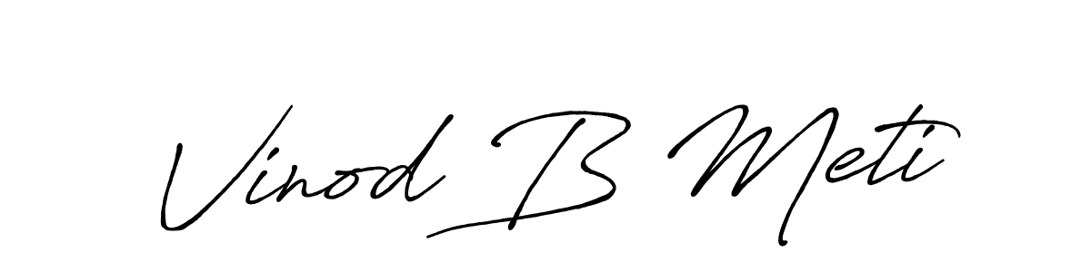 Antro_Vectra_Bolder is a professional signature style that is perfect for those who want to add a touch of class to their signature. It is also a great choice for those who want to make their signature more unique. Get Vinod B Meti name to fancy signature for free. Vinod B Meti signature style 7 images and pictures png