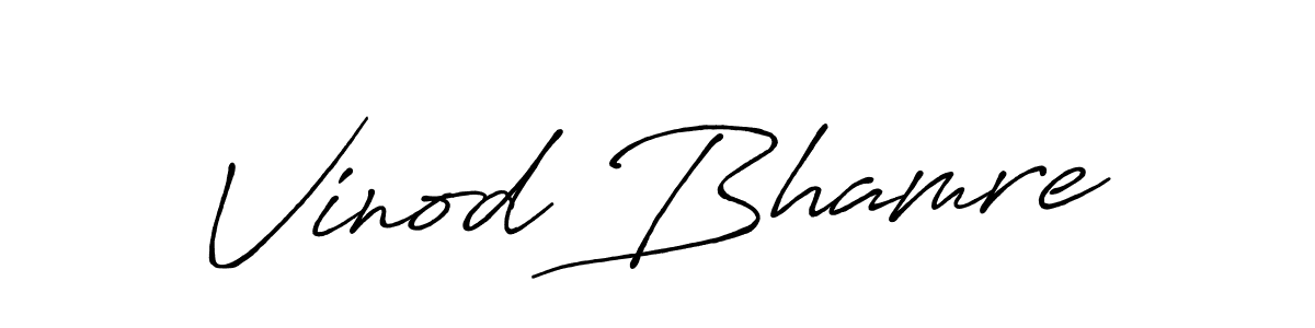 Antro_Vectra_Bolder is a professional signature style that is perfect for those who want to add a touch of class to their signature. It is also a great choice for those who want to make their signature more unique. Get Vinod Bhamre name to fancy signature for free. Vinod Bhamre signature style 7 images and pictures png