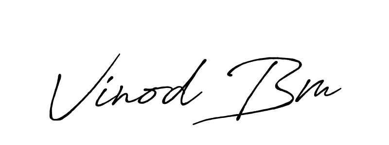 Antro_Vectra_Bolder is a professional signature style that is perfect for those who want to add a touch of class to their signature. It is also a great choice for those who want to make their signature more unique. Get Vinod Bm name to fancy signature for free. Vinod Bm signature style 7 images and pictures png