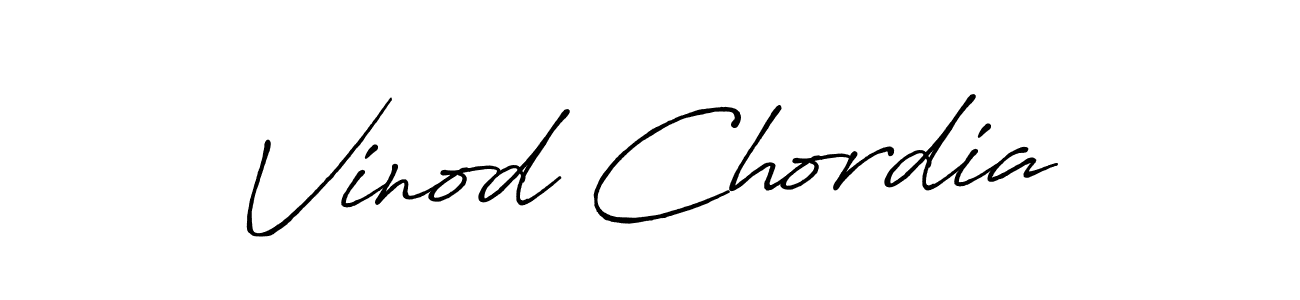 Also we have Vinod Chordia name is the best signature style. Create professional handwritten signature collection using Antro_Vectra_Bolder autograph style. Vinod Chordia signature style 7 images and pictures png