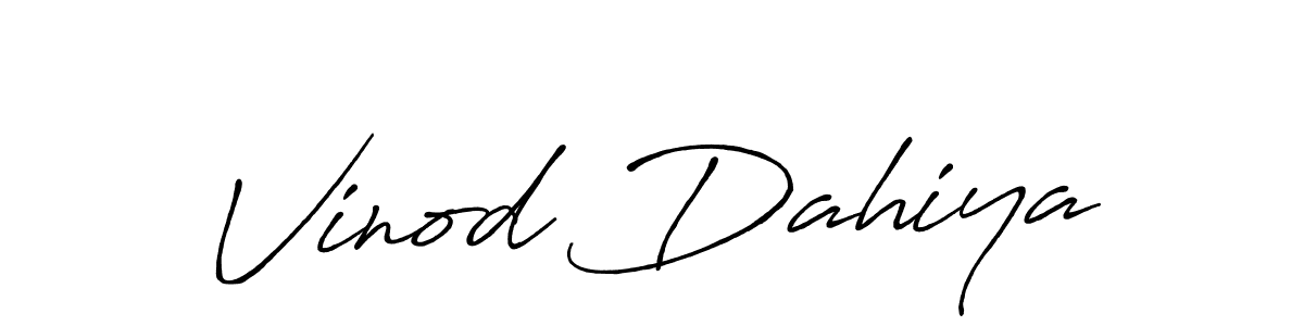 Create a beautiful signature design for name Vinod Dahiya. With this signature (Antro_Vectra_Bolder) fonts, you can make a handwritten signature for free. Vinod Dahiya signature style 7 images and pictures png