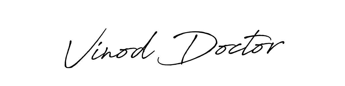 Create a beautiful signature design for name Vinod Doctor. With this signature (Antro_Vectra_Bolder) fonts, you can make a handwritten signature for free. Vinod Doctor signature style 7 images and pictures png