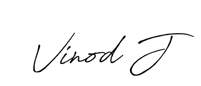 Create a beautiful signature design for name Vinod J. With this signature (Antro_Vectra_Bolder) fonts, you can make a handwritten signature for free. Vinod J signature style 7 images and pictures png