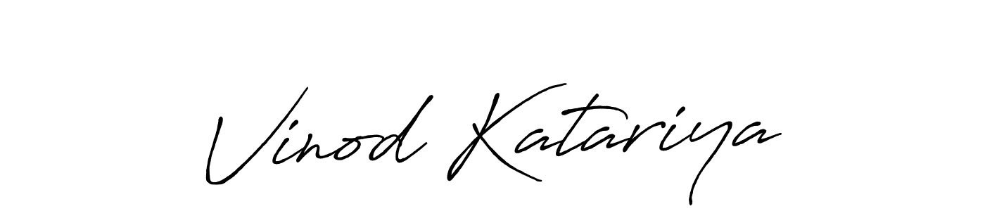 Create a beautiful signature design for name Vinod Katariya. With this signature (Antro_Vectra_Bolder) fonts, you can make a handwritten signature for free. Vinod Katariya signature style 7 images and pictures png