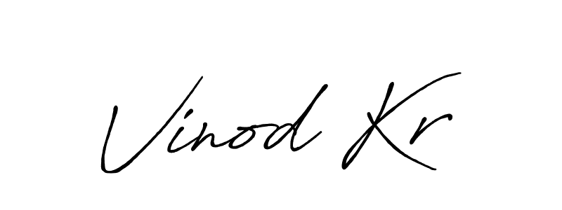 Use a signature maker to create a handwritten signature online. With this signature software, you can design (Antro_Vectra_Bolder) your own signature for name Vinod Kr. Vinod Kr signature style 7 images and pictures png