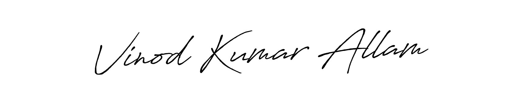 Make a beautiful signature design for name Vinod Kumar Allam. Use this online signature maker to create a handwritten signature for free. Vinod Kumar Allam signature style 7 images and pictures png