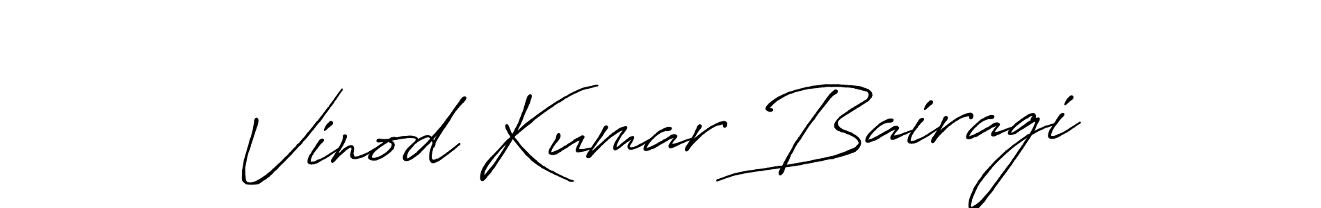 How to make Vinod Kumar Bairagi name signature. Use Antro_Vectra_Bolder style for creating short signs online. This is the latest handwritten sign. Vinod Kumar Bairagi signature style 7 images and pictures png