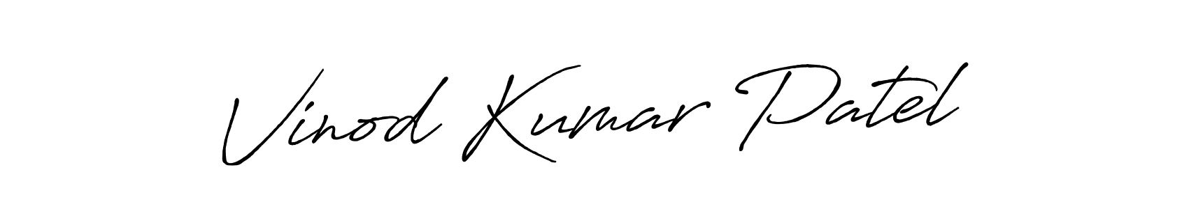 Create a beautiful signature design for name Vinod Kumar Patel. With this signature (Antro_Vectra_Bolder) fonts, you can make a handwritten signature for free. Vinod Kumar Patel signature style 7 images and pictures png