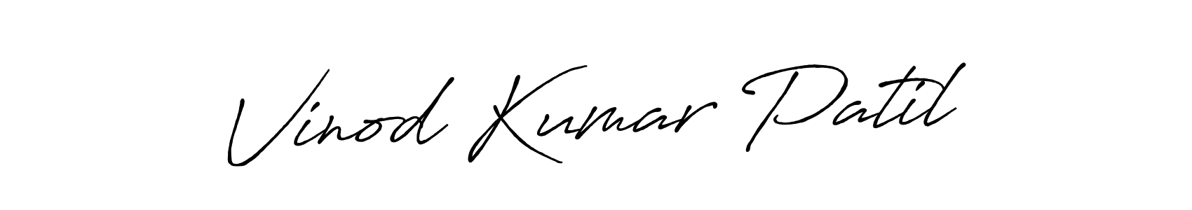 Create a beautiful signature design for name Vinod Kumar Patil. With this signature (Antro_Vectra_Bolder) fonts, you can make a handwritten signature for free. Vinod Kumar Patil signature style 7 images and pictures png