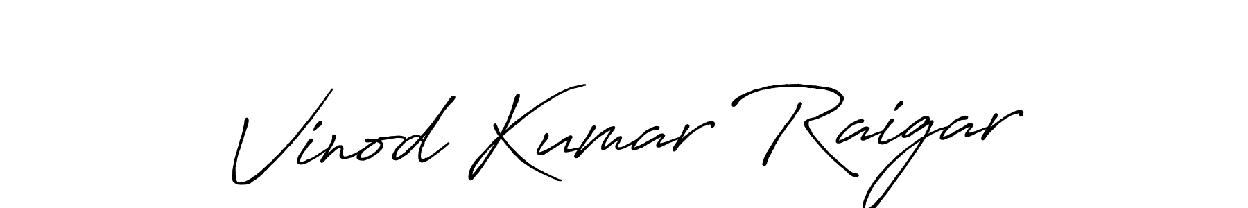 Also we have Vinod Kumar Raigar name is the best signature style. Create professional handwritten signature collection using Antro_Vectra_Bolder autograph style. Vinod Kumar Raigar signature style 7 images and pictures png