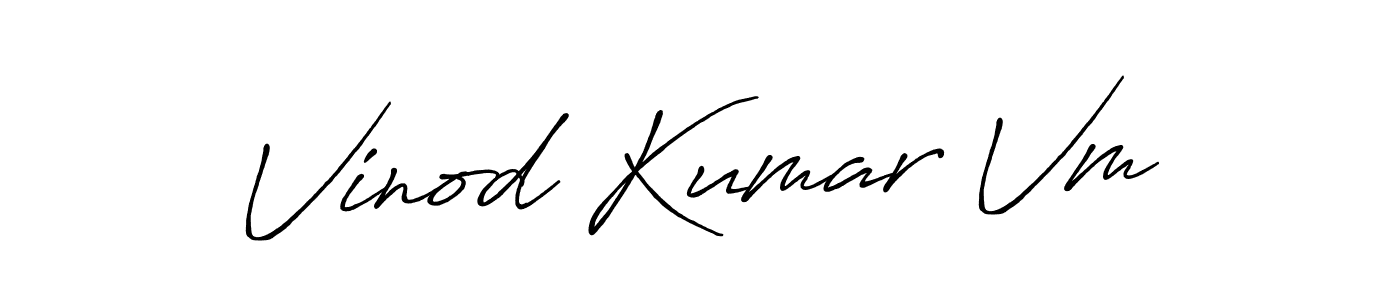 How to make Vinod Kumar Vm name signature. Use Antro_Vectra_Bolder style for creating short signs online. This is the latest handwritten sign. Vinod Kumar Vm signature style 7 images and pictures png