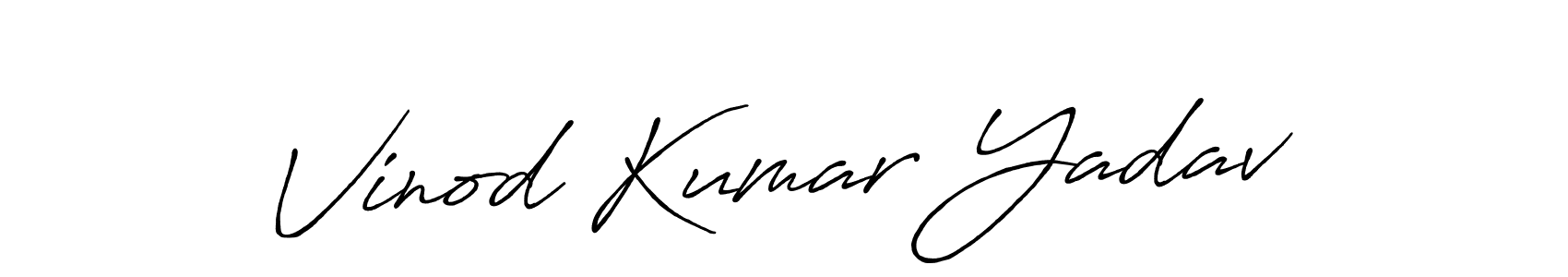 Create a beautiful signature design for name Vinod Kumar Yadav. With this signature (Antro_Vectra_Bolder) fonts, you can make a handwritten signature for free. Vinod Kumar Yadav signature style 7 images and pictures png