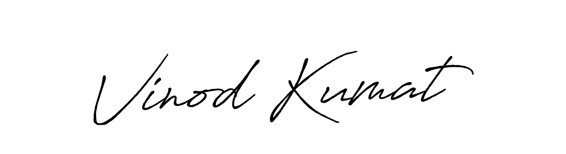 Create a beautiful signature design for name Vinod Kumat. With this signature (Antro_Vectra_Bolder) fonts, you can make a handwritten signature for free. Vinod Kumat signature style 7 images and pictures png