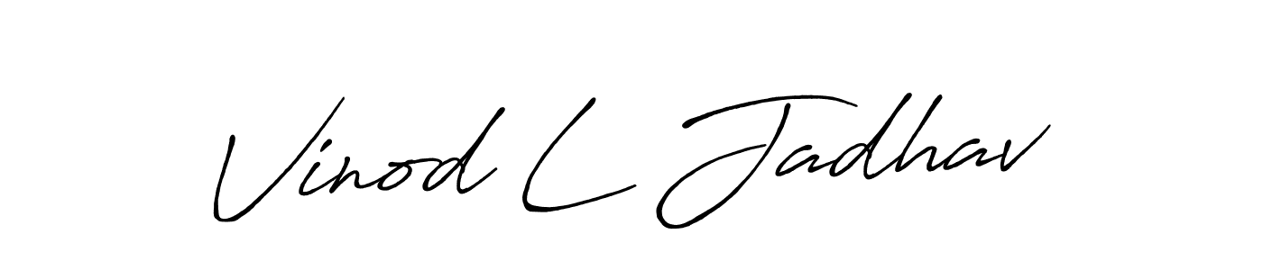 Also we have Vinod L Jadhav name is the best signature style. Create professional handwritten signature collection using Antro_Vectra_Bolder autograph style. Vinod L Jadhav signature style 7 images and pictures png