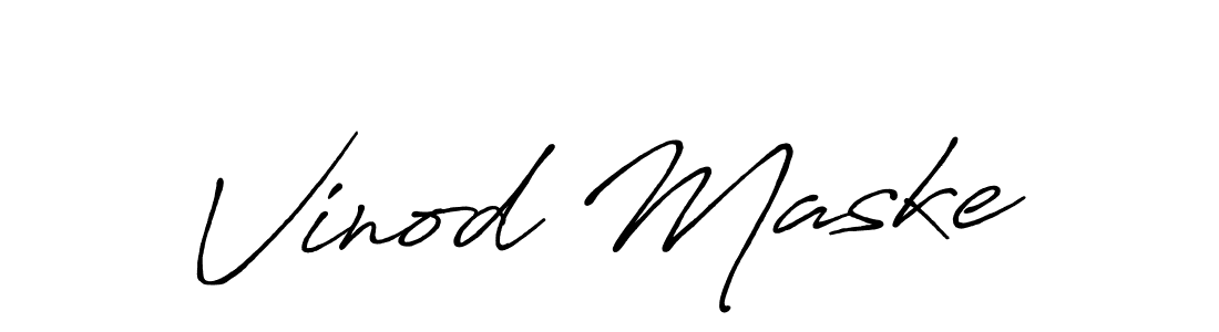 Vinod Maske stylish signature style. Best Handwritten Sign (Antro_Vectra_Bolder) for my name. Handwritten Signature Collection Ideas for my name Vinod Maske. Vinod Maske signature style 7 images and pictures png