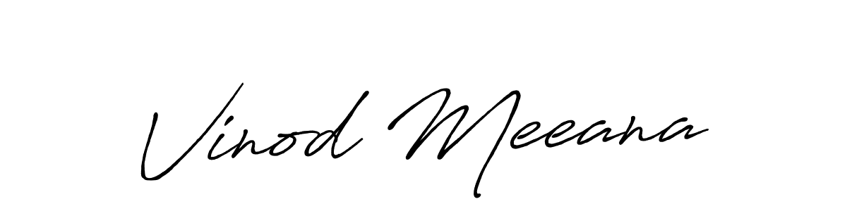 How to make Vinod Meeana name signature. Use Antro_Vectra_Bolder style for creating short signs online. This is the latest handwritten sign. Vinod Meeana signature style 7 images and pictures png