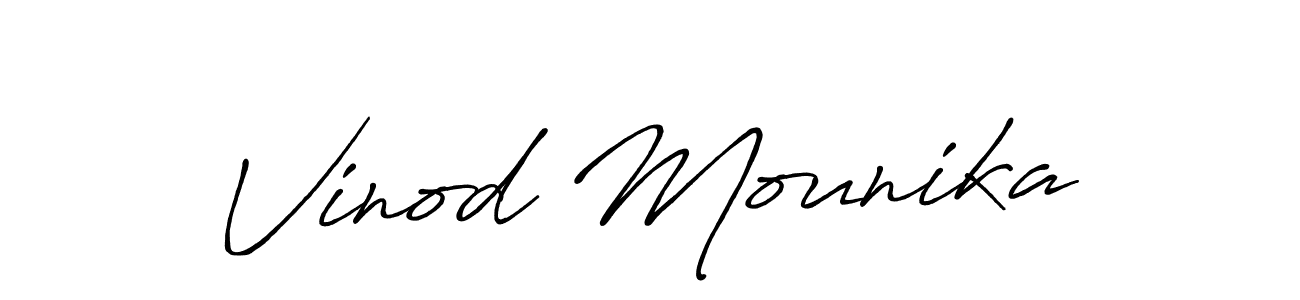 Similarly Antro_Vectra_Bolder is the best handwritten signature design. Signature creator online .You can use it as an online autograph creator for name Vinod Mounika. Vinod Mounika signature style 7 images and pictures png