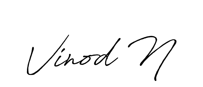 Vinod N stylish signature style. Best Handwritten Sign (Antro_Vectra_Bolder) for my name. Handwritten Signature Collection Ideas for my name Vinod N. Vinod N signature style 7 images and pictures png