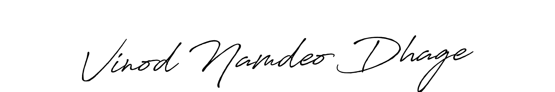 How to make Vinod Namdeo Dhage name signature. Use Antro_Vectra_Bolder style for creating short signs online. This is the latest handwritten sign. Vinod Namdeo Dhage signature style 7 images and pictures png