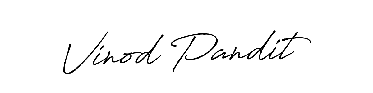 Create a beautiful signature design for name Vinod Pandit. With this signature (Antro_Vectra_Bolder) fonts, you can make a handwritten signature for free. Vinod Pandit signature style 7 images and pictures png