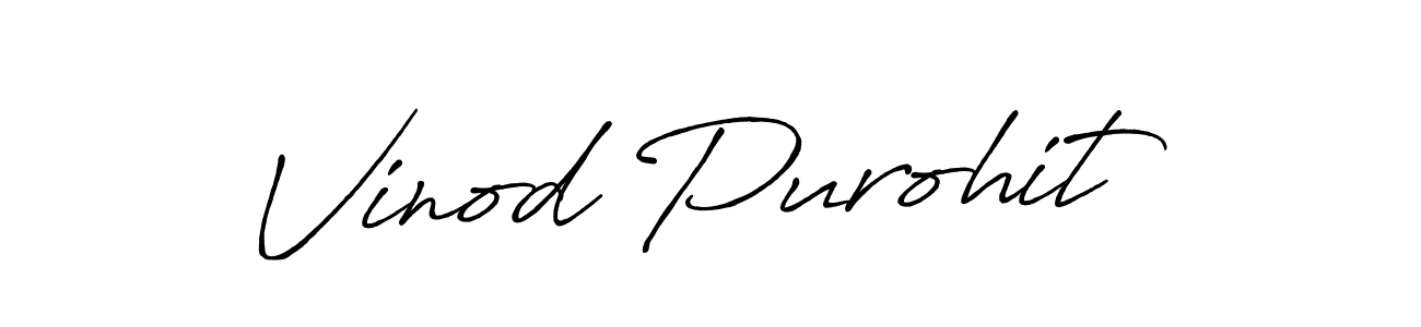 Make a beautiful signature design for name Vinod Purohit. With this signature (Antro_Vectra_Bolder) style, you can create a handwritten signature for free. Vinod Purohit signature style 7 images and pictures png