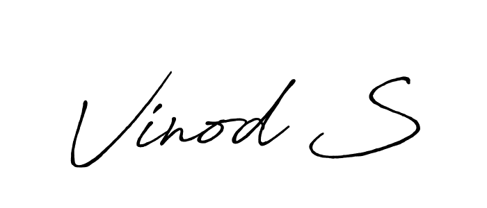 Vinod S stylish signature style. Best Handwritten Sign (Antro_Vectra_Bolder) for my name. Handwritten Signature Collection Ideas for my name Vinod S. Vinod S signature style 7 images and pictures png
