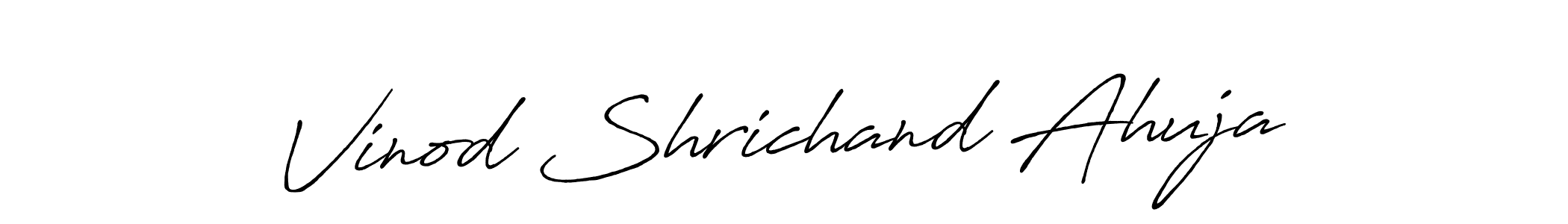 Make a beautiful signature design for name Vinod Shrichand Ahuja. With this signature (Antro_Vectra_Bolder) style, you can create a handwritten signature for free. Vinod Shrichand Ahuja signature style 7 images and pictures png