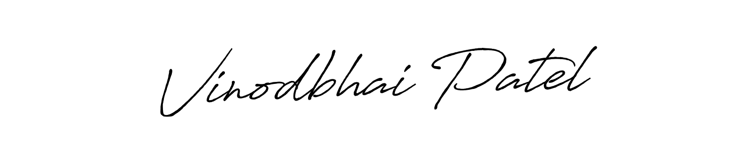 Create a beautiful signature design for name Vinodbhai Patel. With this signature (Antro_Vectra_Bolder) fonts, you can make a handwritten signature for free. Vinodbhai Patel signature style 7 images and pictures png