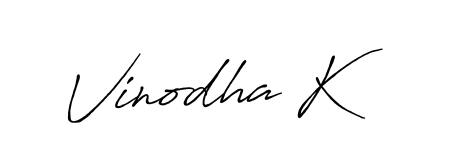 Also we have Vinodha K name is the best signature style. Create professional handwritten signature collection using Antro_Vectra_Bolder autograph style. Vinodha K signature style 7 images and pictures png
