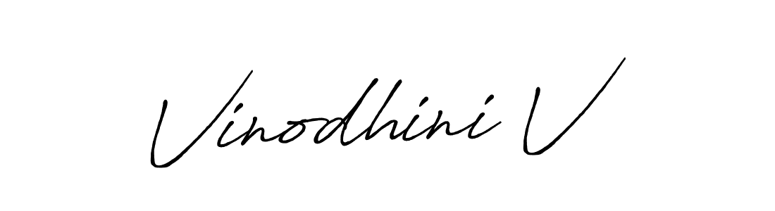 Create a beautiful signature design for name Vinodhini V. With this signature (Antro_Vectra_Bolder) fonts, you can make a handwritten signature for free. Vinodhini V signature style 7 images and pictures png