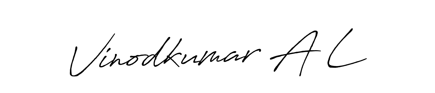 Vinodkumar A L stylish signature style. Best Handwritten Sign (Antro_Vectra_Bolder) for my name. Handwritten Signature Collection Ideas for my name Vinodkumar A L. Vinodkumar A L signature style 7 images and pictures png